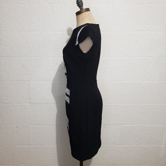 Sonia Pena Couture Black Color Block Dress Size 8 - Picture 3 of 8